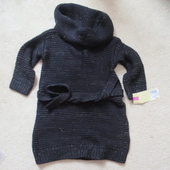 Relisted 6 - 6X sweater dress black w/ shimmer  girls small - Picture 2 of 11
